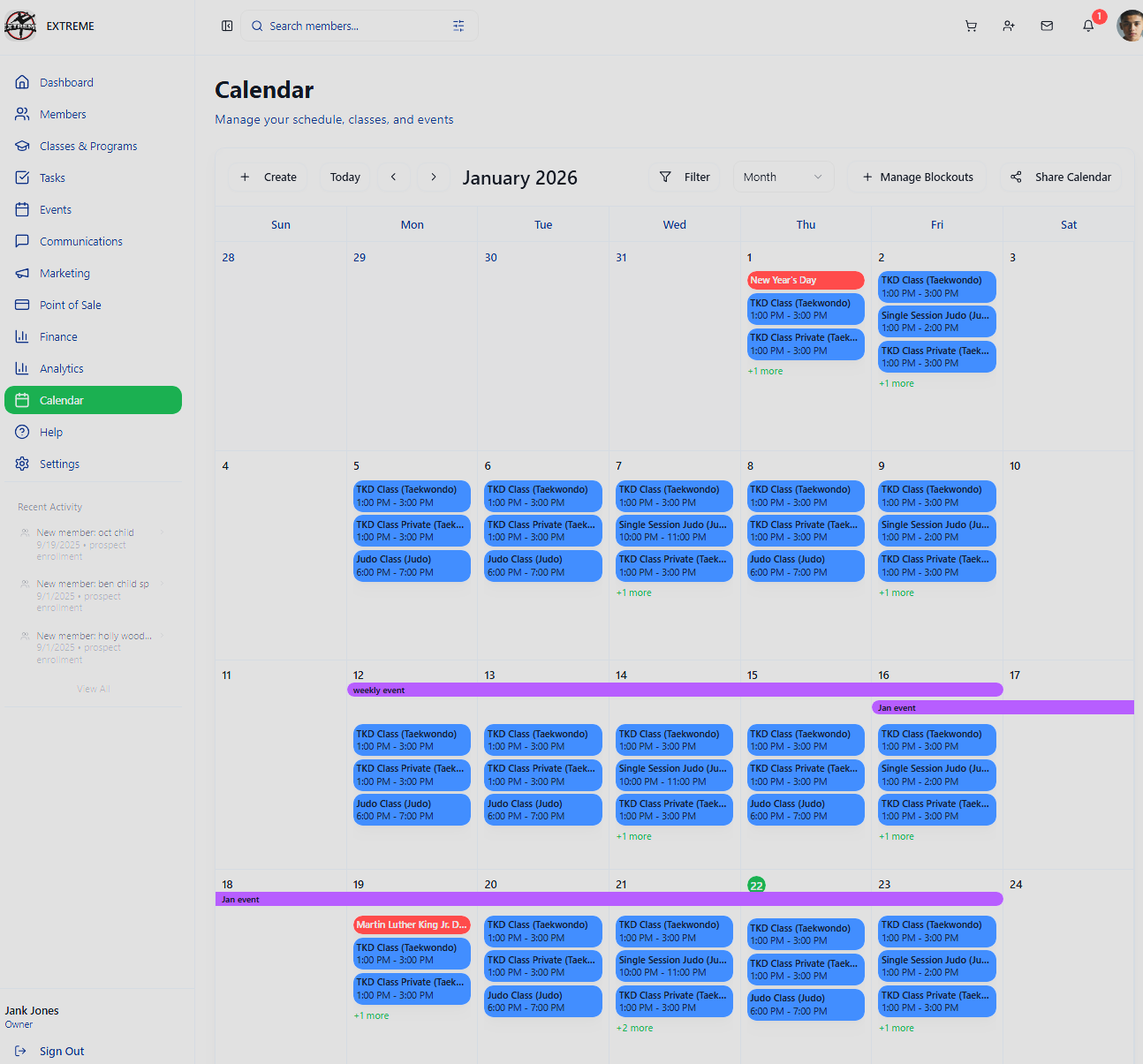 Calendar screenshot